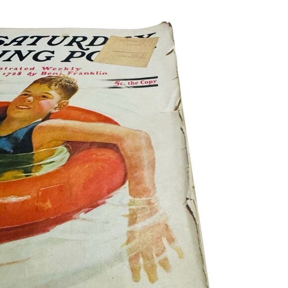 1936 AUGUST 1 SATURDAY EVENING POST MAGAZINE - Boy Tubing 5 Cent - Picture 3 of 8